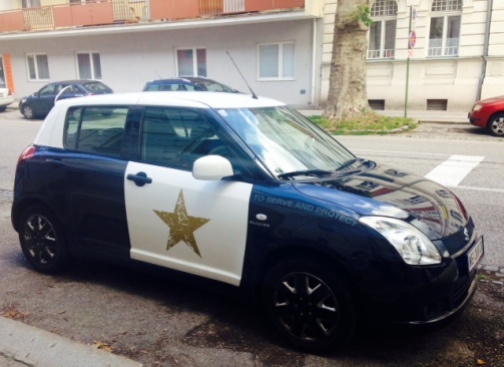 Mini Cooper Decked Out as American Police Cruiser in Austria