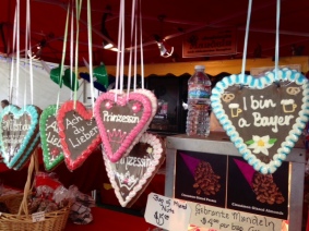 Gingerbread Hearts Imported from Germany at an Octoberfest in California