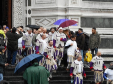 The White Team Coming Out of the Basilica di Santa Croce after the Blessing